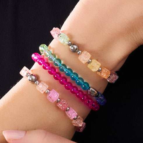 Regenbogenfreude | Glitzerglas | Zuckerwürfel-Armband 