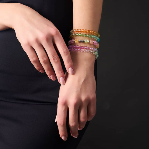 Regenbogenfreude | Glitzerglas | Zuckerwürfel-Armband 