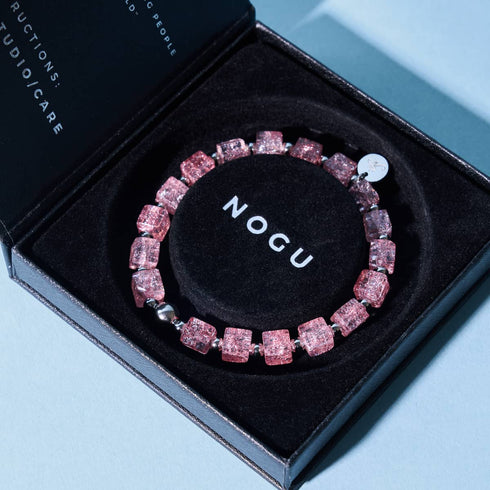 Erdbeer-Slush | Glitzerglas | Zuckerwürfel-Armband 