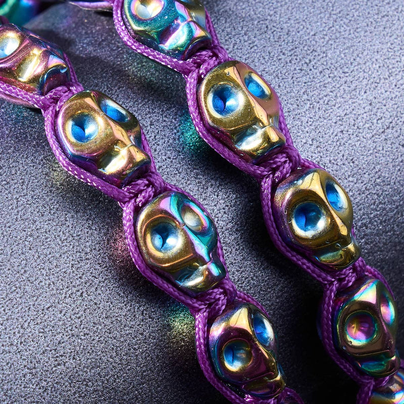 Wahrsagen | Regenbogenschädel x Violett | Makramee Armband