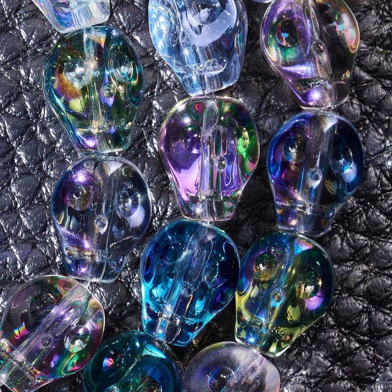 Regenbogen-Amulett | Kristall-Totenkopf-Armband 