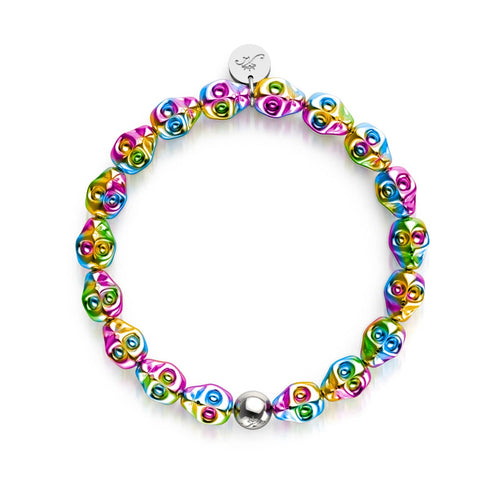 Regenbogen-Requiem | Totenkopf-Armband 