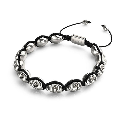 Ritual | Silberne Totenköpfe x Schwarz | Makramee-Armband