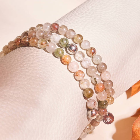 Kastanienquarz | Silber | Heilendes Edelsteinperlenarmband 
