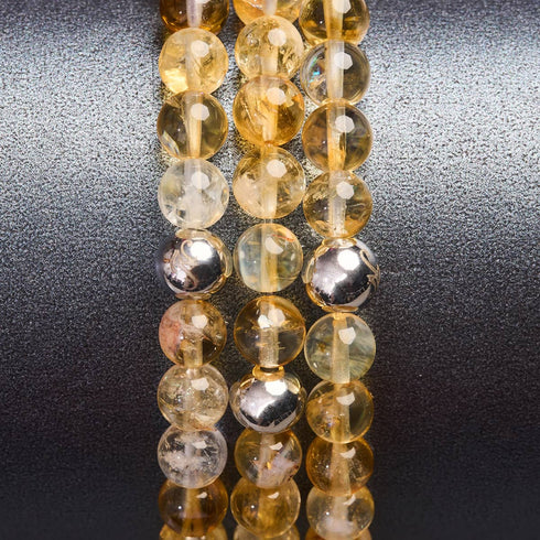 Citrin | Silber | Heilendes Edelsteinperlenarmband 