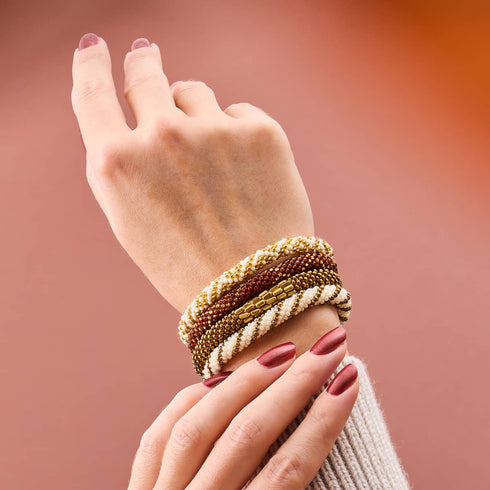 Butterpekannuss | Himalaya-Glasperlenarmband