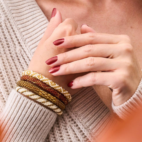 Butterpekannuss | Himalaya-Glasperlenarmband