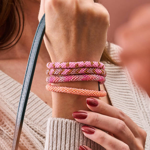 Kristallflamingo | Himalaya-Glasperlenarmband