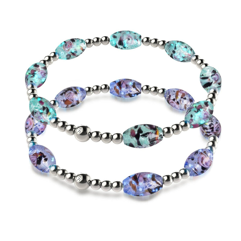 Lunar Glass Bloom Bracelet 2-Set