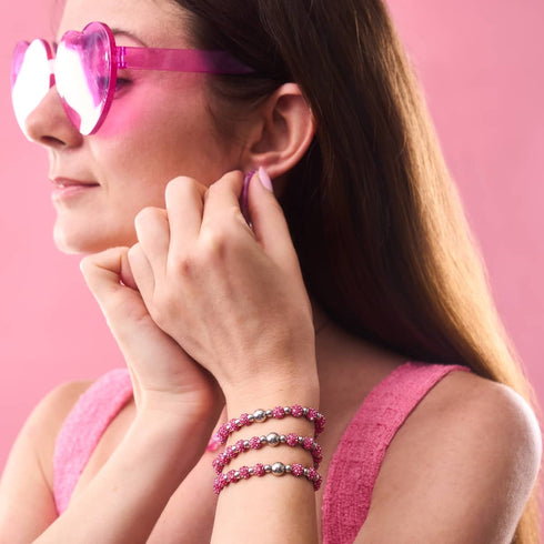 Flamingo Funkeln | Kristall Kikiballa Armband 