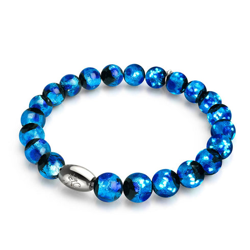 Blauer Astra | 925 Sterling Silber | Solarglas-Armband 