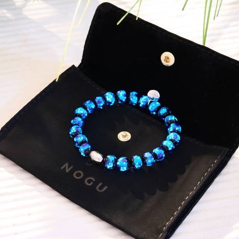 Blauer Astra | 925 Sterling Silber | Solarglas-Armband 
