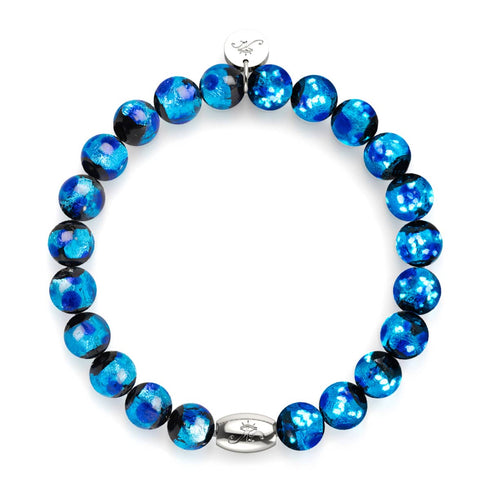 Blauer Astra | 925 Sterling Silber | Solarglas-Armband 