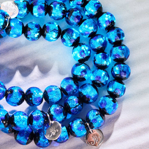 Blauer Astra | 925 Sterling Silber | Solarglas-Armband 
