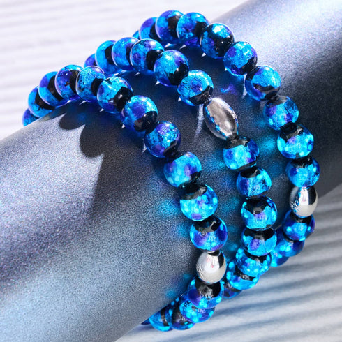 Blauer Astra | 925 Sterling Silber | Solarglas-Armband 