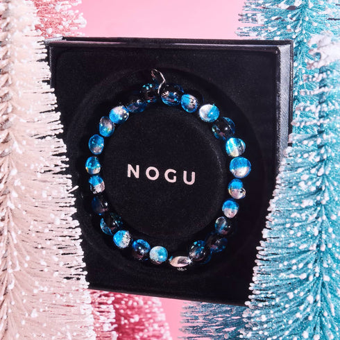 Blaue Sonnenfinsternis | 925 Sterling Silber | Mondglas-Armband 