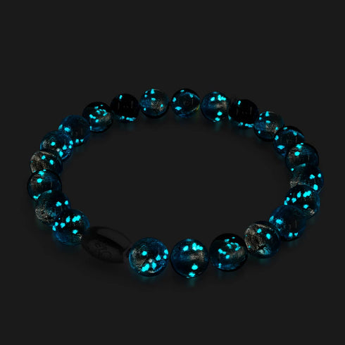 Blaue Sonnenfinsternis | 925 Sterling Silber | Mondglas-Armband 
