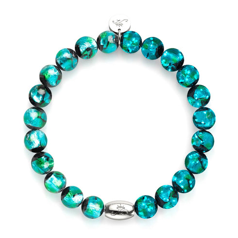 Grüner Astra | 925 Sterling Silber | Solarglas-Armband 