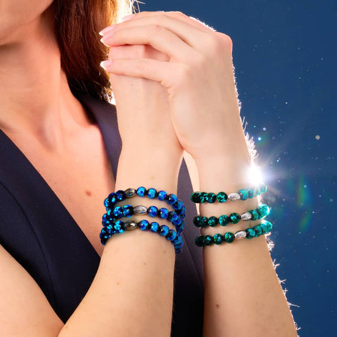 Grüner Astra | 925 Sterling Silber | Solarglas-Armband 