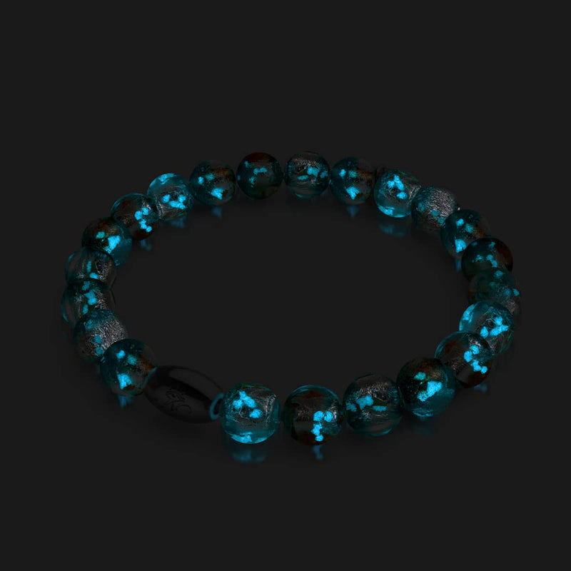 Blaugrüner Mond | 925 Sterling Silber | Mondglas-Armband