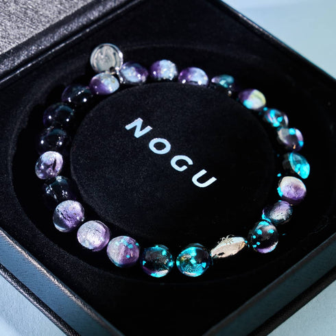 Violetter Mond | 925 Sterling Silber | Mondglas-Armband 