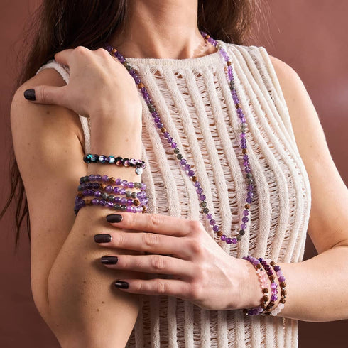 Shaolin-Mönch | Edelstein-Rudraksha | Spirituelles Mala-Wrap