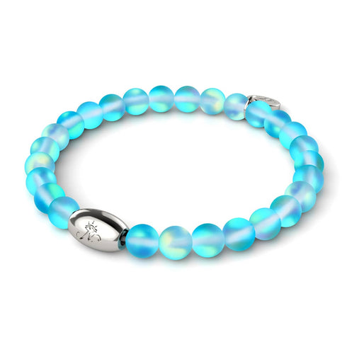 Aquamarin | 925er Sterlingsilber | Meerjungfrau-Glasperlenarmband 