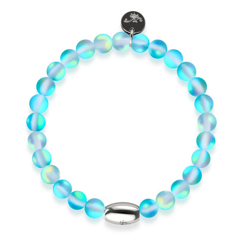 Aquamarin | 925er Sterlingsilber | Meerjungfrau-Glasperlenarmband 