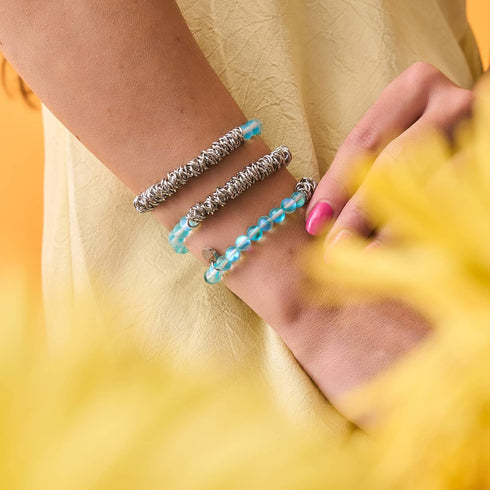Aquamarin | Silber | Meerjungfrauenglas x Links of Love Armband