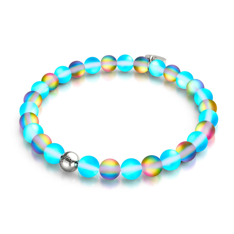 Blaue Limonade | Silber | Meerjungfrau Glasperlenarmband 