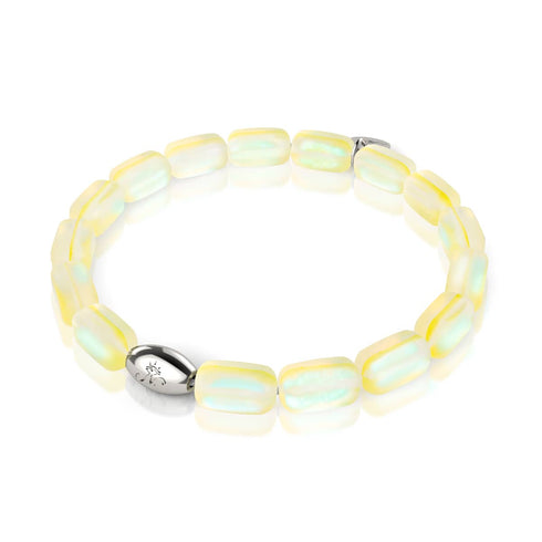 Kanarienvogel | 925 Sterling Silber | Meerjungfrau Glaskiesel Armband 