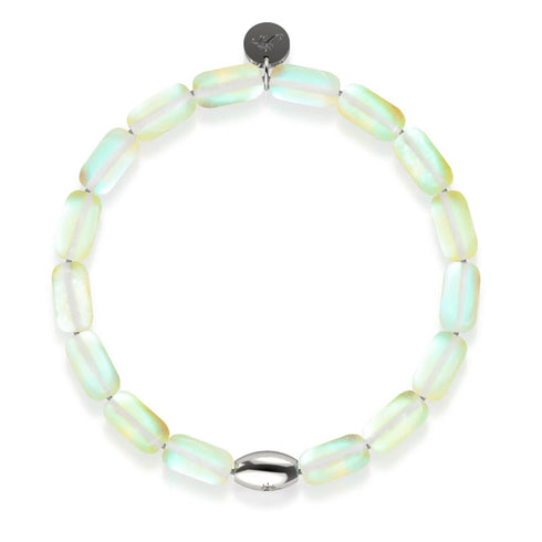 Kanarienvogel | 925 Sterling Silber | Meerjungfrau Glaskiesel Armband 