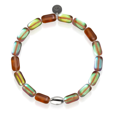 Schokolade | 925 Sterling Silber | Meerjungfrau Glaskiesel Armband 