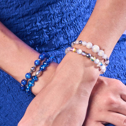Feenstaub | Silber | Meerjungfrau Glasperlenarmband 