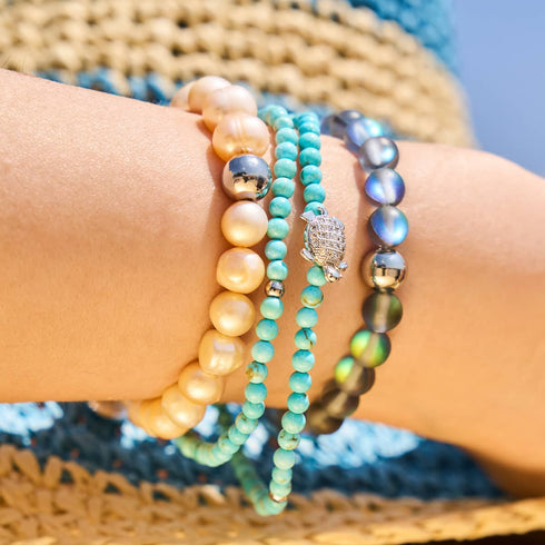 Grau | Silber | Meerjungfrau Glasperlenarmband 