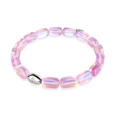 Lavendel | 925 Sterling Silber | Meerjungfrau Glaskiesel Armband 