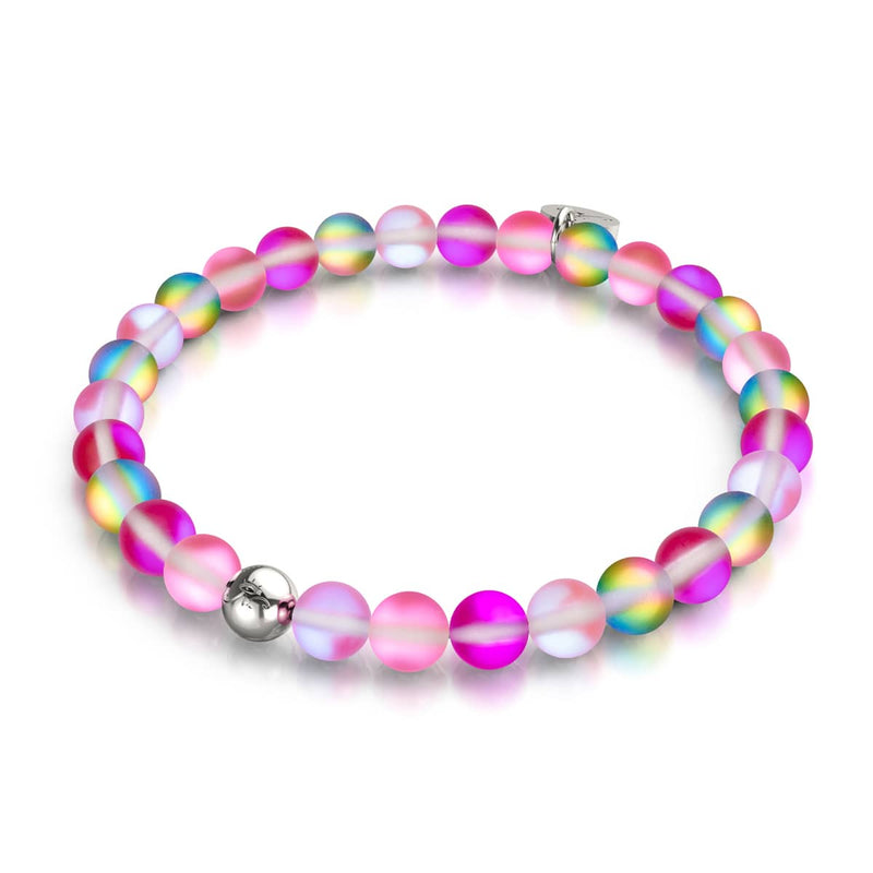 Magenta Magie | Silber | Meerjungfrau Glasperlen Armband 