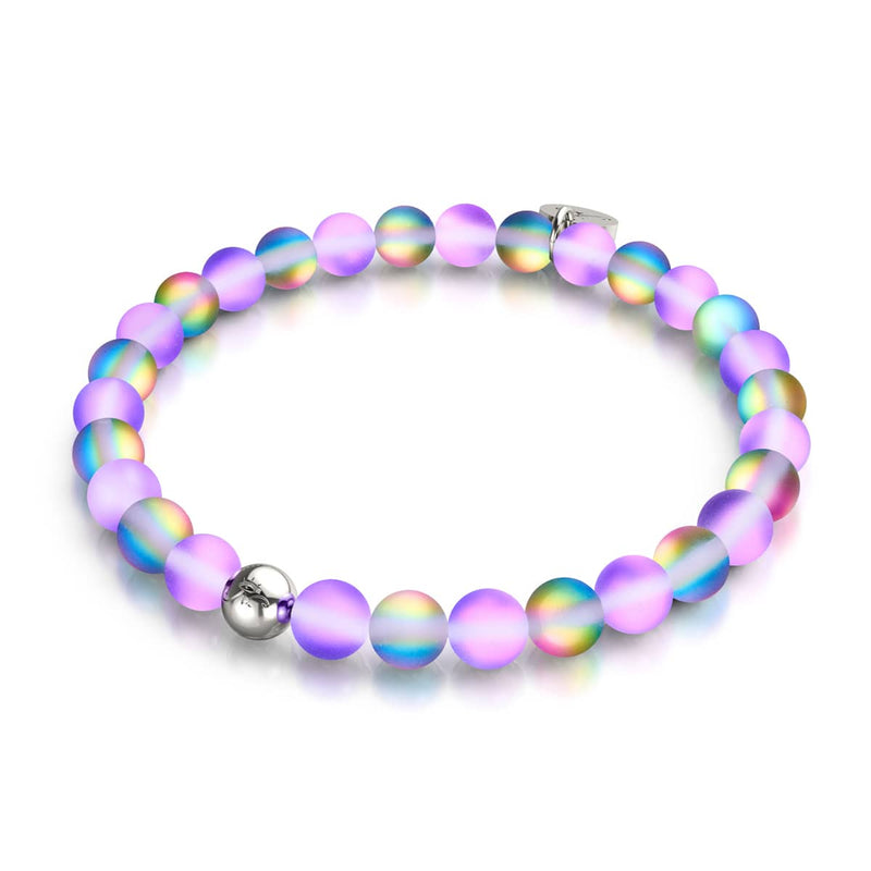 Orchideenfeuer | Silber | Meerjungfrau Glasperlenarmband 