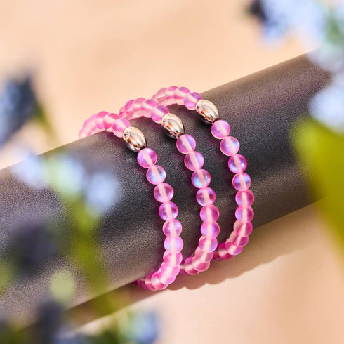 Rosa | 925 Sterling Silber | Meerjungfrau Glasperlenarmband