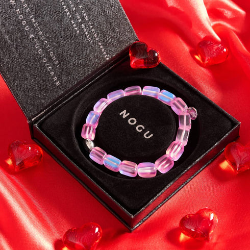 Rosa | 925 Sterling Silber | Meerjungfrau Glaskiesel Armband 