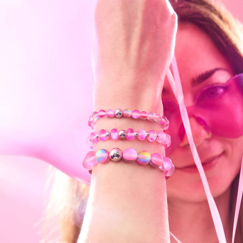Rosa Limonade | Silber | Meerjungfrau Glasperlenarmband 