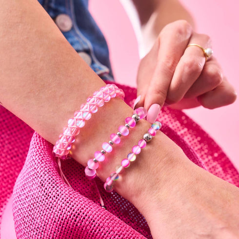 Rosa Limonade | Silber | Meerjungfrau Glasperlenarmband 