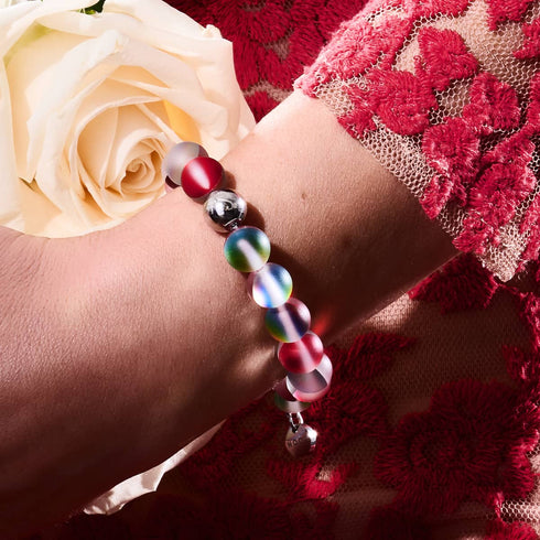 Granatapfel | Silber | Meerjungfrau Glas Statement Armband 