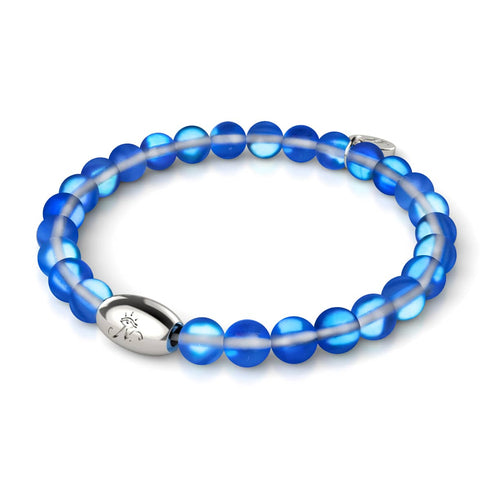 Saphir | 925er Sterlingsilber | Meerjungfrau-Glasperlenarmband 