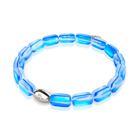 Saphir | 925er Sterlingsilber | Meerjungfrau-Glaskieselarmband 