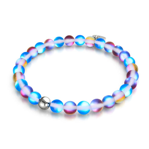 Einhorn Blau | Silber | Meerjungfrau Glasperlenarmband 
