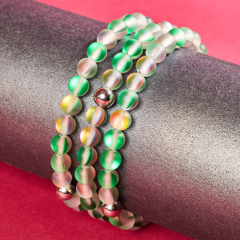 Einhorn Grün | Silber | Meerjungfrau Glasperlenarmband