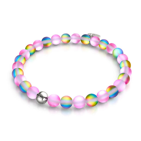 Einhorn Pink | Silber | Meerjungfrau Glasperlenarmband