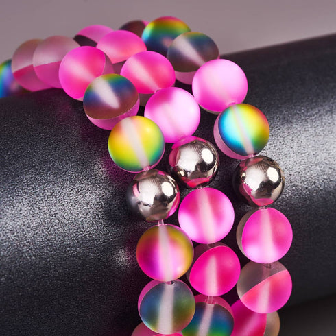 Einhorn Pink | Silber | Meerjungfrau Glas Statement Armband 