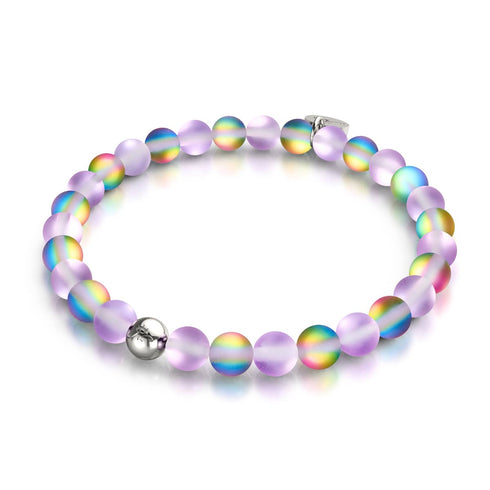 Einhorn Lila | Silber | Meerjungfrau Glasperlenarmband